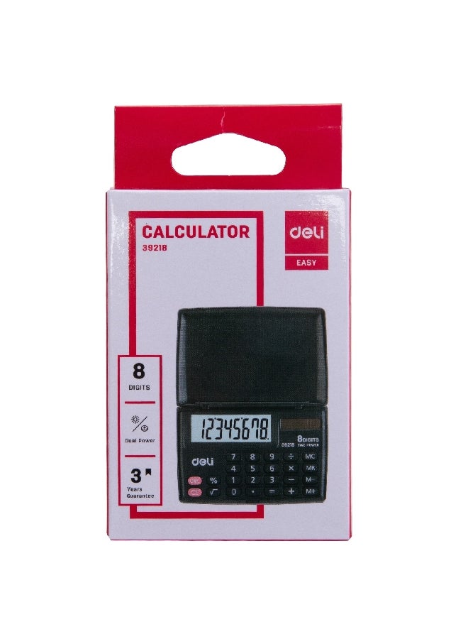 Deli 8-Digits Dual Power High Quality LCD Display Calculator Black 6.2 x 9 x 1.5 cm 146411 - Image 4